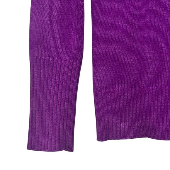 J. Crew Pullover Sweater Wool Cashmere Blend Purple Size Small Buttons Casual - Picture 13 of 16